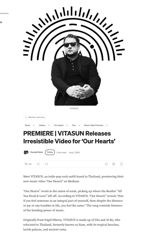 Medium — Old Pink — Premiere: VitaSun Releases Irresistible Video for “Our Hearts”