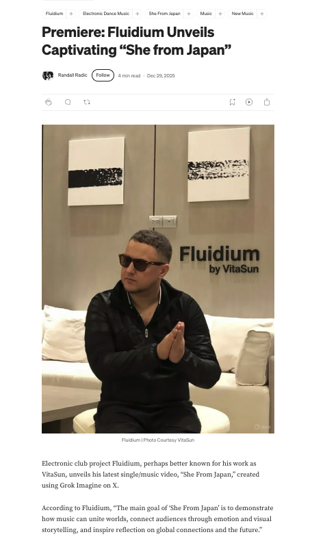 Medium — Pop Off — Premiere: Fluidium Unveils Captivating “She from Japan”
